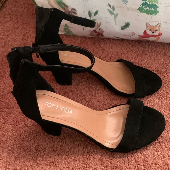 TOP Moda Shoes - black 3 inch strap high heels